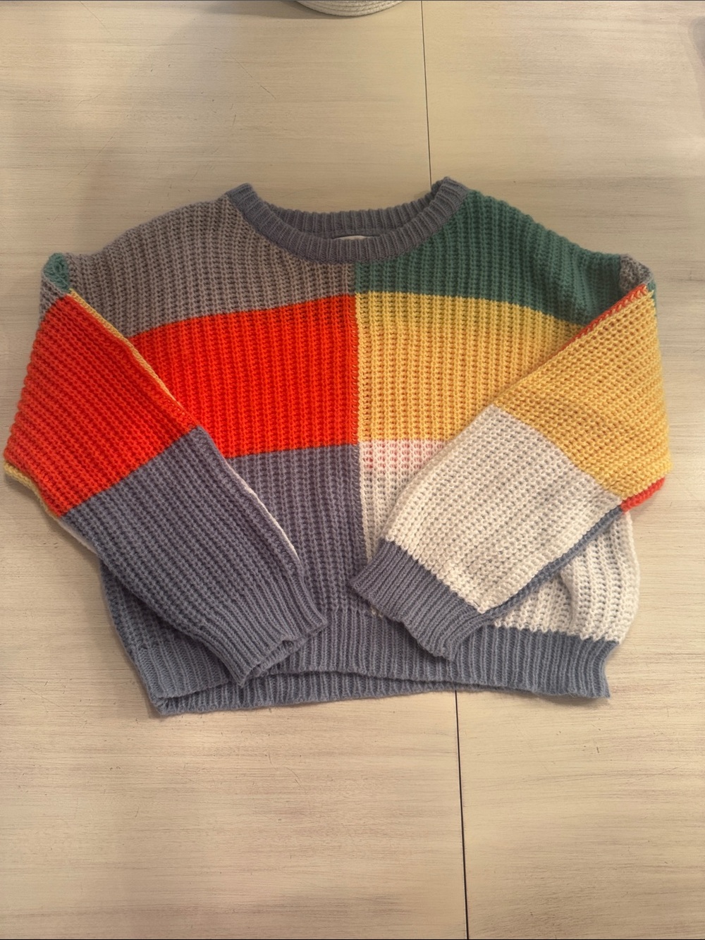 Newbury Kustom Women’s Colorblock Cropped Knit Sweater - Multicolor Size Medium